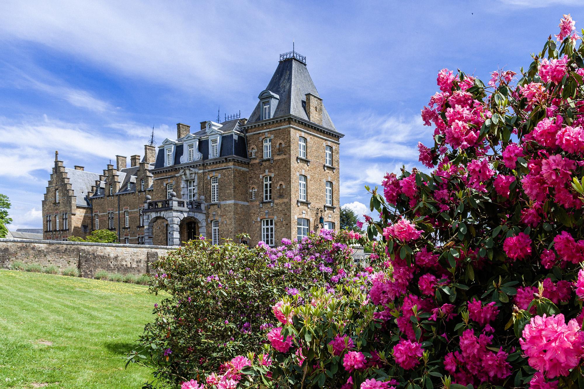 Chateau du domaine de Ronchinne avec les châssis Aster de chez Fabribois